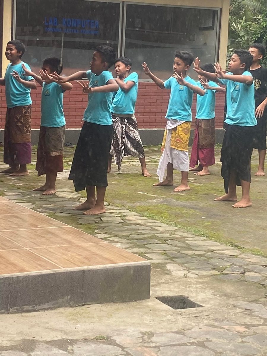 Boys performing a traditional Balinese dance